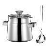 HUANGING Stainless Steel Grease Container with Removable Filter view 1