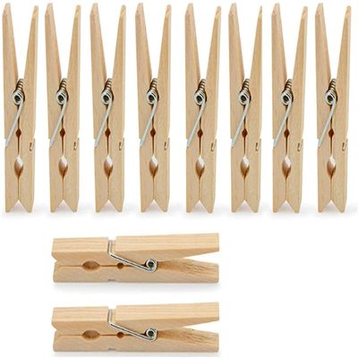 Clothespins, 10 Pieces, Durable Wooden Clothespins