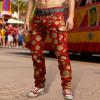 Caxndycing Men's Red Jogger Pants with Clown Print view 2