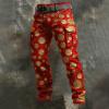Caxndycing Men's Red Jogger Pants with Clown Print view 3