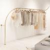 Creative Wall-Mounted Clothing Rack with Pipe Shelf, Gold Towel and Clothing Organizer (350 cm) view 1