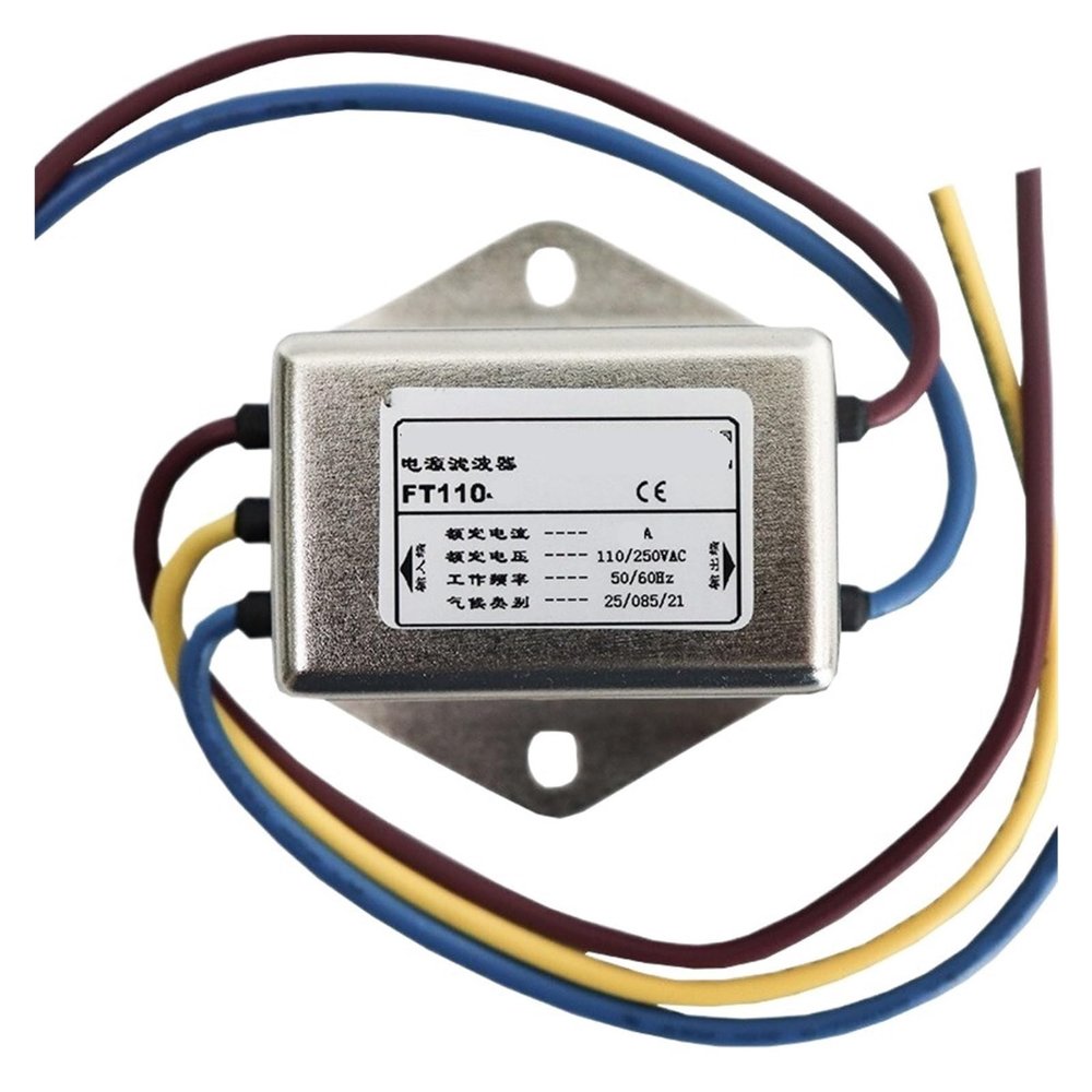 NYRXRYTCA AC Single-Phase Line Filter, 220 V Power Cleaner, Anti-Interference, FT110-1A, 3A, 6A, 10A (FT110-1 Lead)
