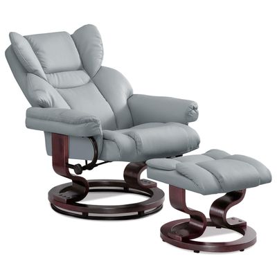 Recliner Chair with Footstool, 160 kg Capacity, 135° Reclining and Swivel, Black