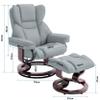 Recliner Chair with Footstool, 160 kg Capacity, 135° Reclining and Swivel, Black view 2