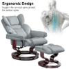 Recliner Chair with Footstool, 160 kg Capacity, 135° Reclining and Swivel, Black view 3