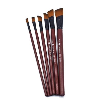 Nylon Paintbrush Set with Wooden Handle, 6 Pieces