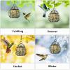 4-Pack Metal Hanging Bird Feeders with Chains and Suet Ball Holders view 4