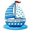 Blue Wooden Baptism Gift for Boys view 1