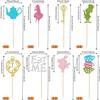 16-Piece Magical Alice Cake Toppers with Glitter Bowl, Key, Clock and Fairy Designs view 2