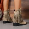 Women's Fringe Cowgirl Ankle Boots with Block Heel view 3