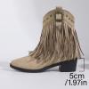 Women's Fringe Cowgirl Ankle Boots with Block Heel view 4