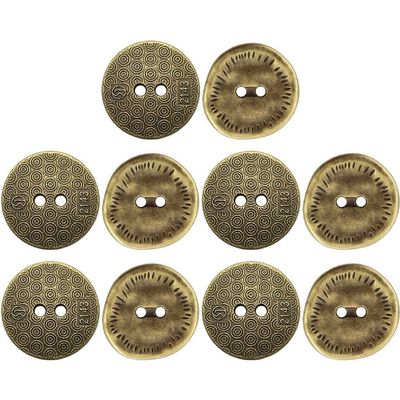 Dianzan Round Metal Buttons, 10 Pieces, Vintage Sewing Buttons