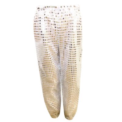 2026 Kids' Sequin Harem Pants for Jazz, Hip-Hop and Street Dance, Silver, Ages 9–10