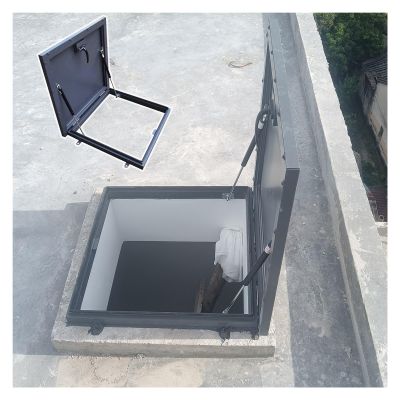 Heavy-Duty Galvanized Steel Roof Hatch, 76.2 cm L x 91.4 cm W, Dark Gray, with Security Hatch (50.8 x 96.5 cm)