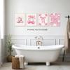 dzxnouart Canvas Art, Pink Bow Design, Unframed, Trendy, Chic, for Bathroom, Dorm, Bedroom, 21 x 30 cm, Set of 4 view 3
