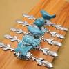 EYRMQWJPC Round Ceramic-Zinc Alloy Cabinet Knobs, 2-Pack, Blue Butterfly-Trumpet Design view 3