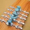 EYRMQWJPC Round Ceramic-Zinc Alloy Cabinet Knobs, 2-Pack, Blue Butterfly-Trumpet Design view 4