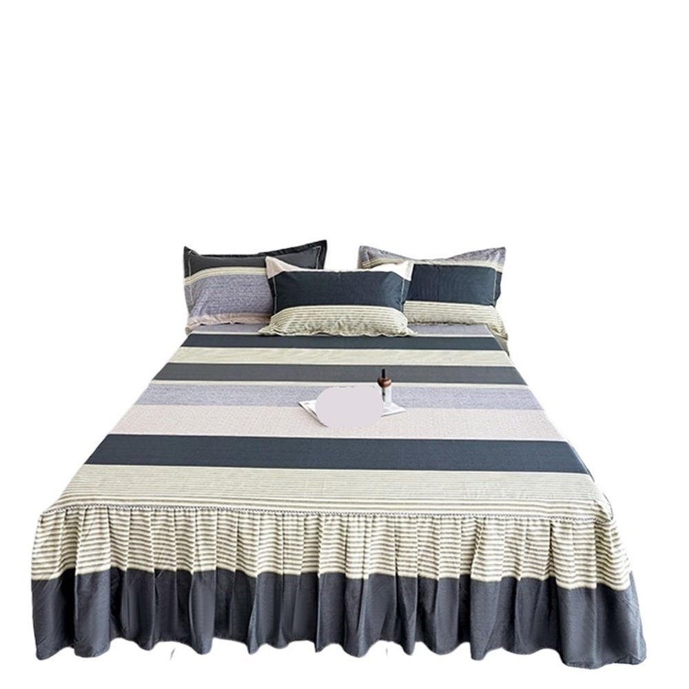 ERHTGUO Floral Ruffled Bed Skirt/Bedspread, 1-Piece, H, Single 120 x 200 cm