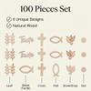 Satiskid 100-Piece Natural Wood Decoration Set view 2