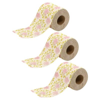 FOMIYES Decorative Toilet Paper with Rose Pattern, 3 Rolls