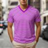 QinMMSPORTS Unisex Red and White Striped Shirt view 3