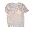 Women's Metallic Sequin Top, Short-Sleeve Mermaid-Style Shirt view 1
