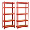 COZYBRITE 2-Piece Heavy-Duty Premium Shelving Unit Set, 1,750 kg Capacity, 10 Adjustable Shelves, MDF Boards, Red, 90 x 40 x 180 cm view 1