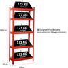 COZYBRITE 2-Piece Heavy-Duty Premium Shelving Unit Set, 1,750 kg Capacity, 10 Adjustable Shelves, MDF Boards, Red, 90 x 40 x 180 cm view 2