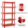 COZYBRITE 2-Piece Heavy-Duty Premium Shelving Unit Set, 1,750 kg Capacity, 10 Adjustable Shelves, MDF Boards, Red, 90 x 40 x 180 cm view 3