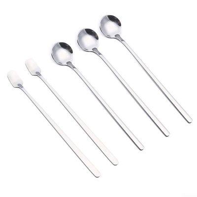 Long Handle Teaspoons, Set of 6, for Mixing Hot and Cold Drinks