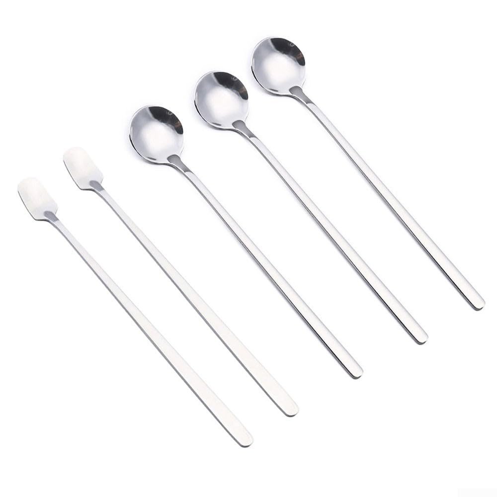 Long Handle Teaspoons, Set of 6, for Mixing Hot and Cold Drinks