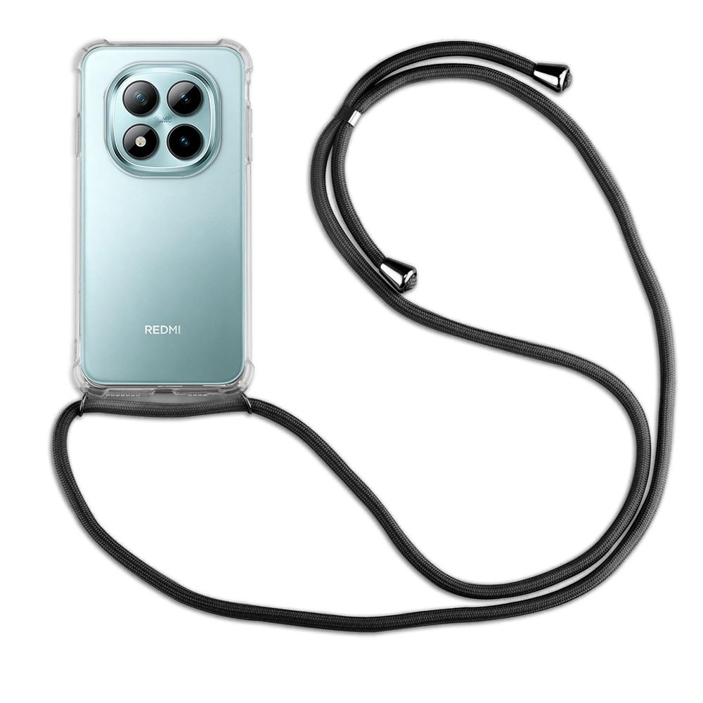 betterfon Case Compatible with Xiaomi Redmi Note 15 Pro 5G, Black, with Adjustable Crossbody Strap