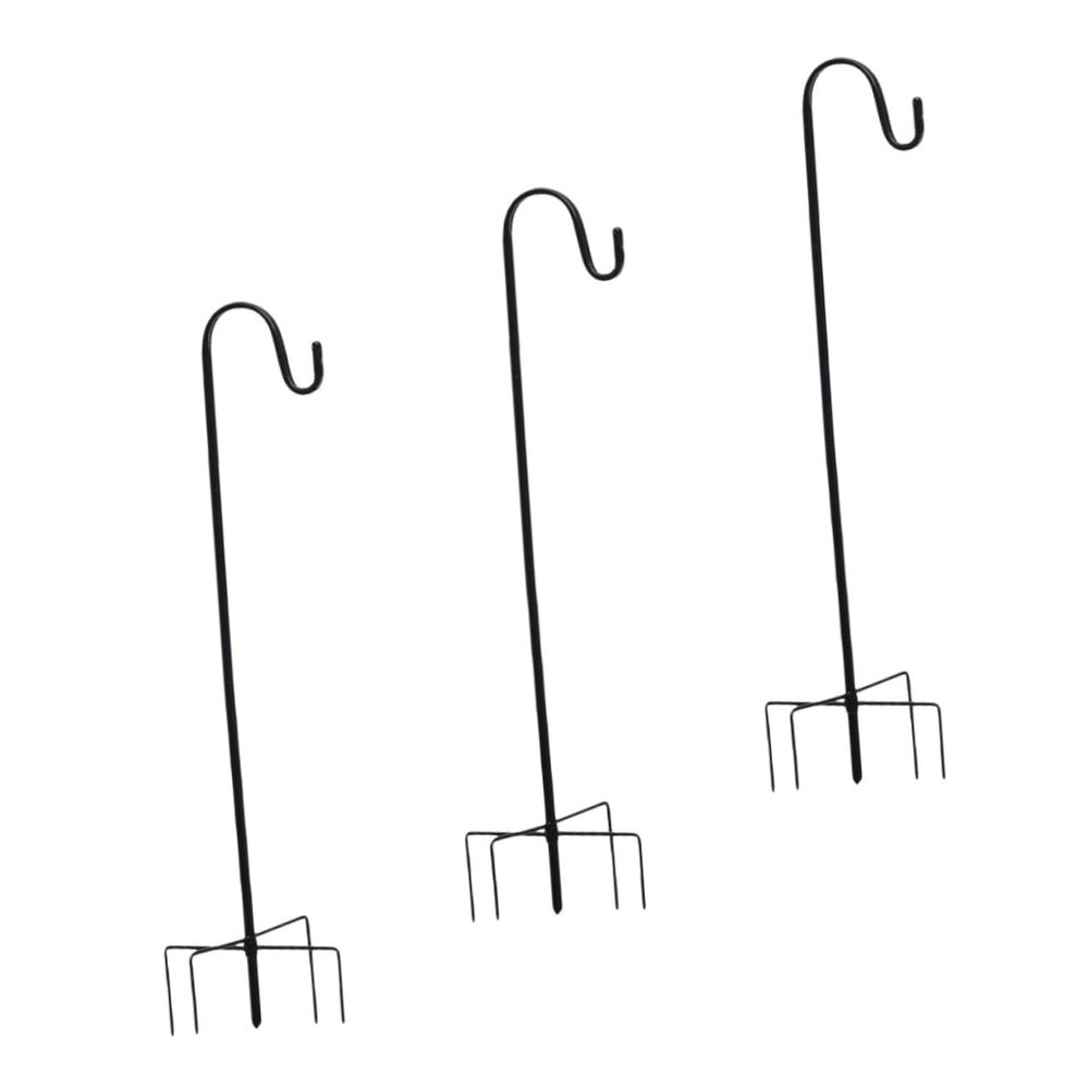 TOYANDONA 3-Piece Sturdy Metal Shepherd Hooks, 96 cm, for Flower Baskets, Bird Feeders and Outdoor Decor