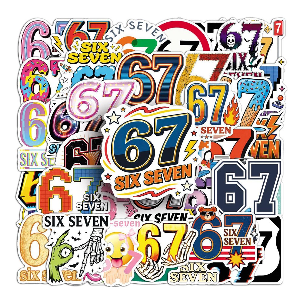 50 Pack 67 Theme Meme Stickers