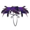 Black Feather Collar Gothic Feather Shrug, Black Feather Cape for Halloween, Carnival, Masquerade & Cosplay – Purple view 1