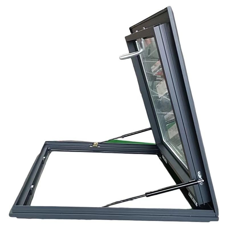 Adjustable Roof Hatch for Skylights, Aluminum Alloy and Tempered Glass, 85 x 85 cm Opening