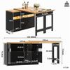 Dolaman Extendable Bar Table 120–180 cm with LED Lighting and 360° Rotation, Storage, Black CC view 2