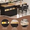 Dolaman Extendable Bar Table 120–180 cm with LED Lighting and 360° Rotation, Storage, Black CC view 3