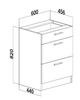 roe furniture 60 cm Kitchen Base Cabinet with 3 Drawers view 2