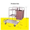Stainless Steel Cleaning Cart, Mobile Housekeeping Service Trolley for Commercial Use in Gardens, Schools, Hospitals, Factories, and Hotels view 2