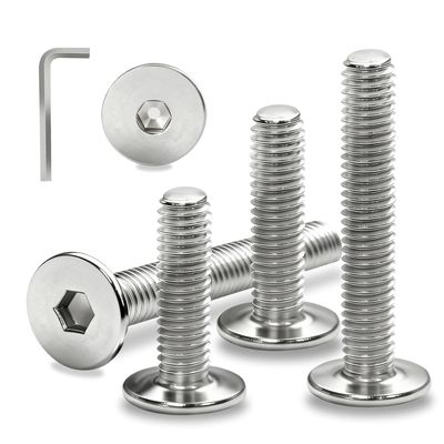 Ezitruz M8 x 45 mm Flat-Head Socket Screws, Stainless Steel A2/V2A, 12-Pack