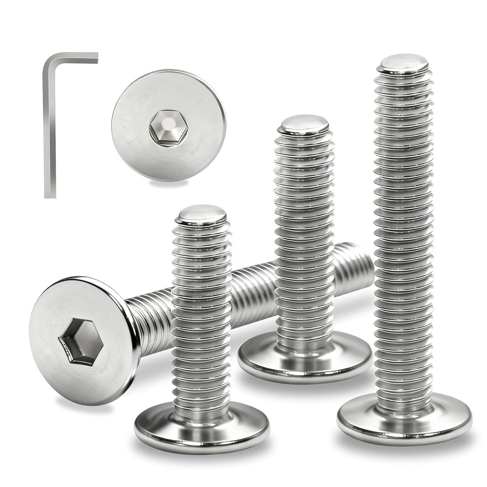 Ezitruz M8 x 45 mm Flat-Head Socket Screws, Stainless Steel A2/V2A, 12-Pack