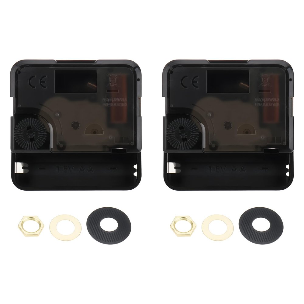 Briny River 2-Piece Quartz Clock Movement Replacement, 6168, 5.60 x 5.60 x 1.60 cm