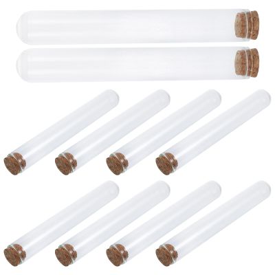 Housoutil 10-Pack 43 mL Glass Match Holders with Wooden Stoppers