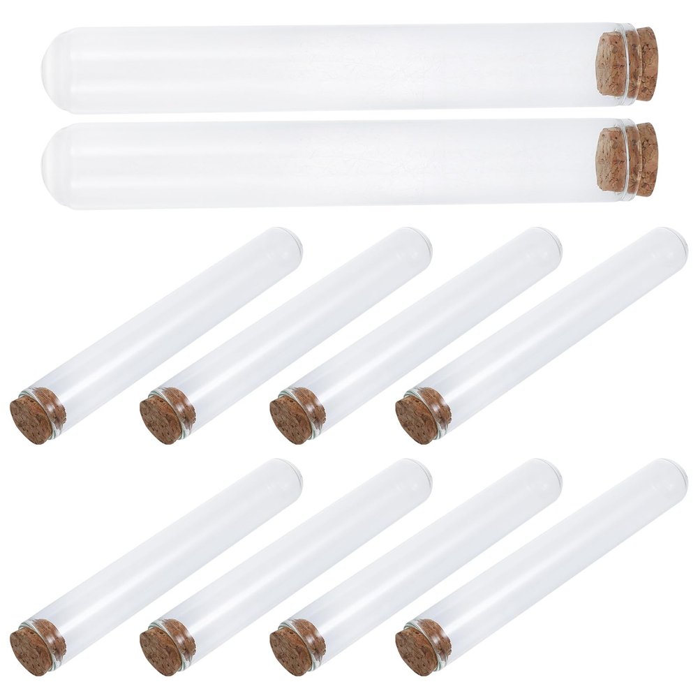 Housoutil 10-Pack 43 mL Glass Match Holders with Wooden Stoppers