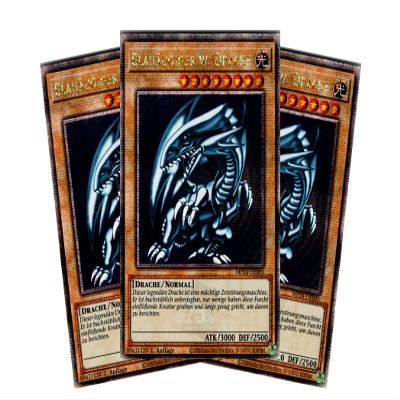 Blue-Eyes White Dragon Playset (3 Cards) - MP24-DE001 - Quarter Century Secret Rare - 1st Edition - German - Yu-Gi-Oh! 25th Anniversary Tin: Dueling Mirrors - Includes RC Field Center