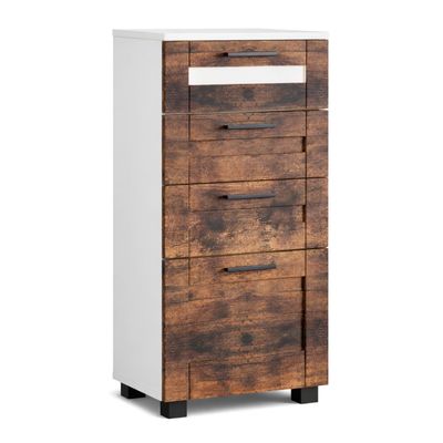 VCM Nilari L Narrow Bathroom Cabinet with 4 Drawers, 76 x 38 x 28 cm
