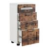 VCM Nilari L Narrow Bathroom Cabinet with 4 Drawers, 76 x 38 x 28 cm view 4