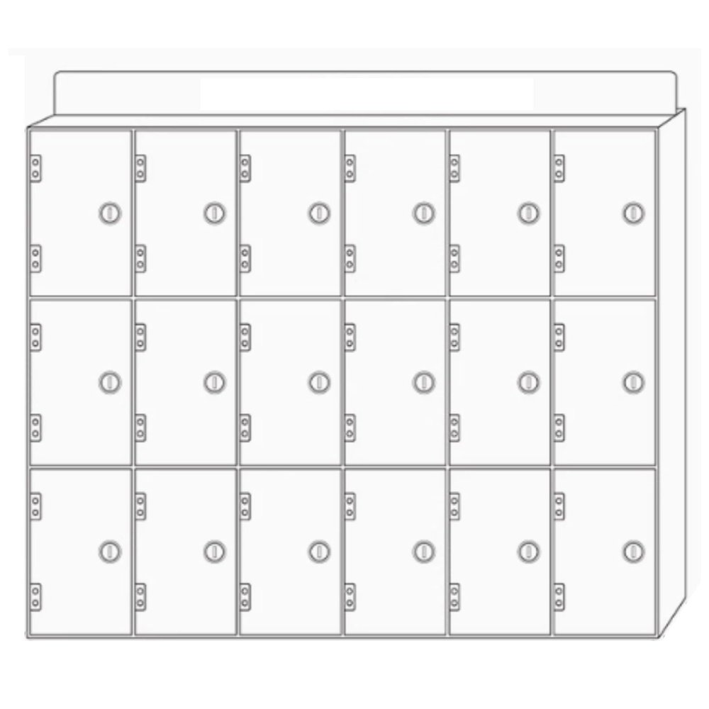 Lockable Acrylic Phone Cabinet with 18 Compartments