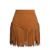 Women's Fringe Suede Mini Skirt, High-Waisted Western Festival Outfit view 4